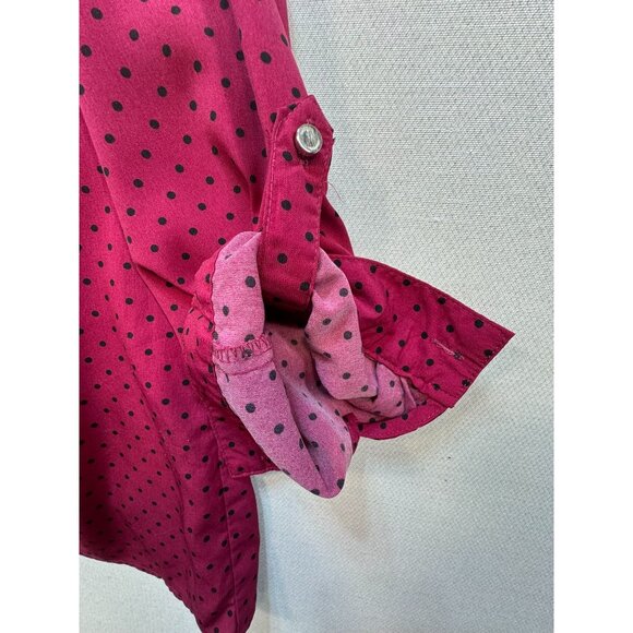 Notations Woman Long Sleeves Blouse Size 3X Pink Polka Dots Casual Pockets - Picture 6 of 12